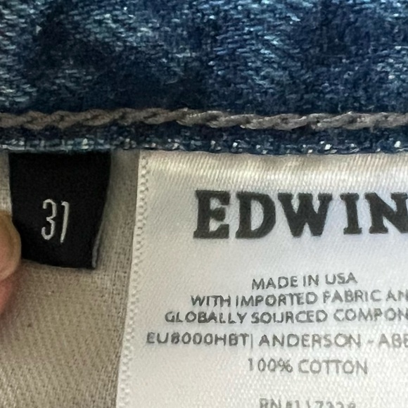 Edwin Hana Vintage Straight Leg High-Rise Blue Horizon Size 31 Jeans - Picture 11 of 16